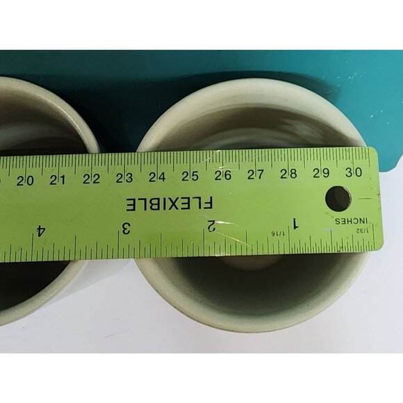 2 Forlife Green Ceramic Drinking Glasses Cups Sage Seafoam Stoneware Feel Look - Picture 4 of 6